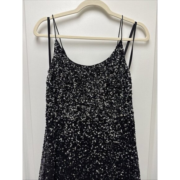 MAC DUGGAL Size 6 Black 10883 Embellished Scoop Neck Tiered Formal Gown Dress - Picture 5 of 11